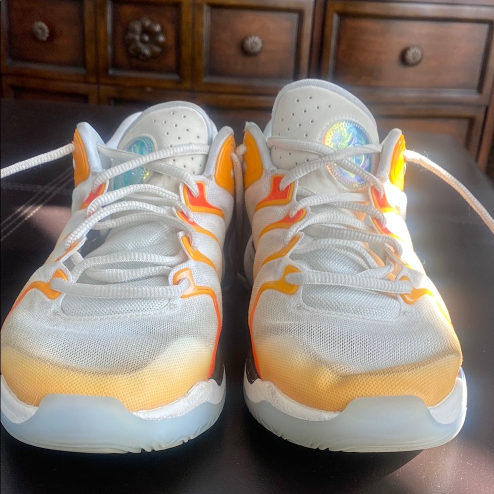 Kids' White and Orange Athletic Shoes